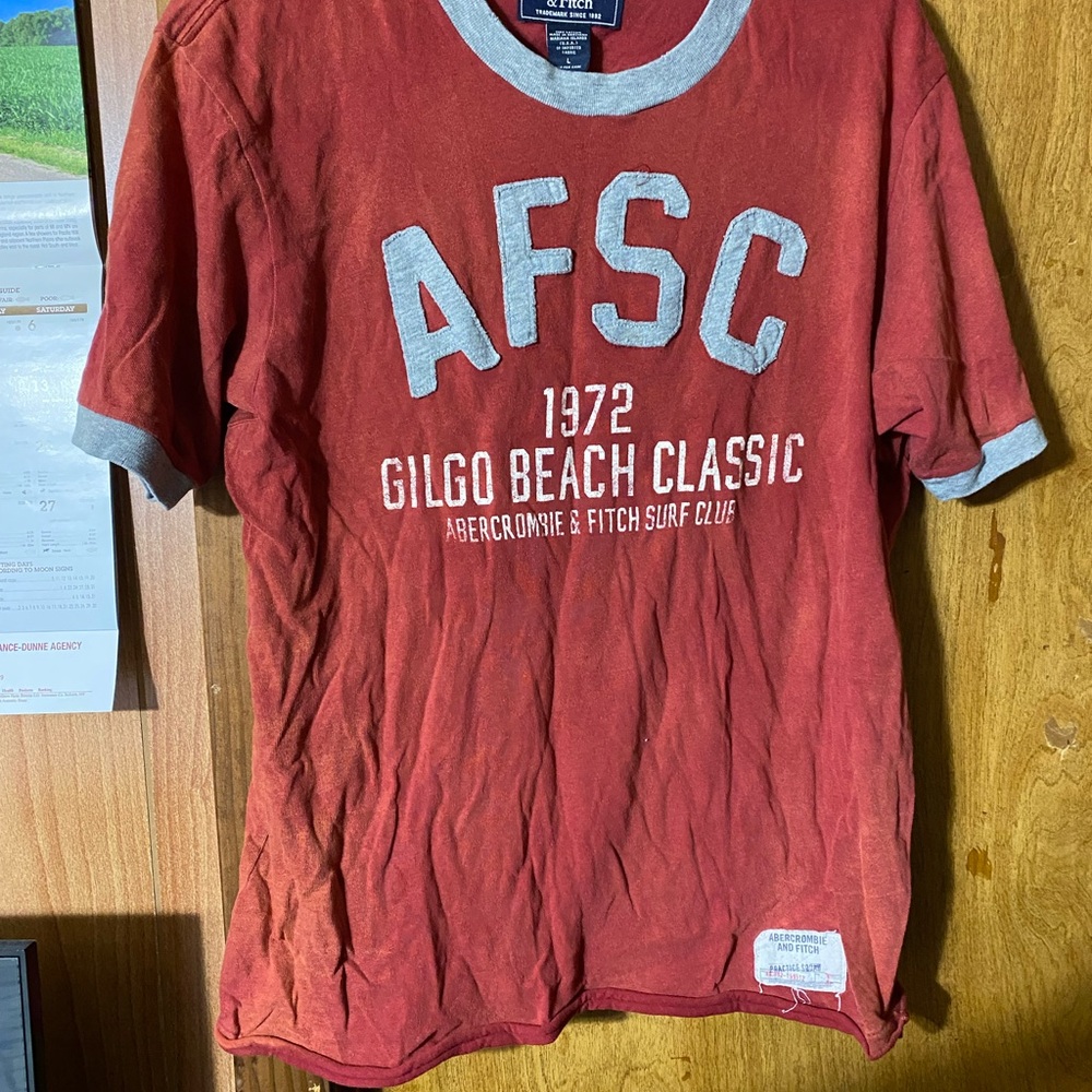 Abercrombie & Fitch Rust Red Graphic Tee